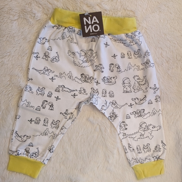 NWT NANO 2-pc Outfit Dragon Fantasy Print Yellow Trim Crown Size Unisex 12m - Picture 4 of 9